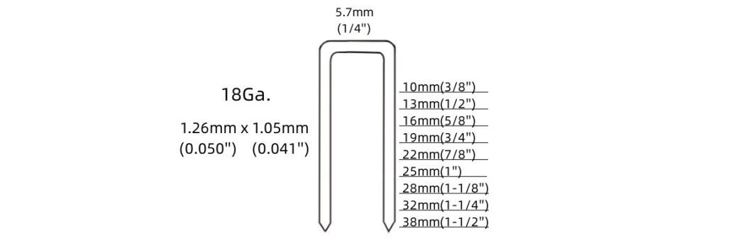 18 Gauge Staple 1/4 Crown 38mm Staple 9038