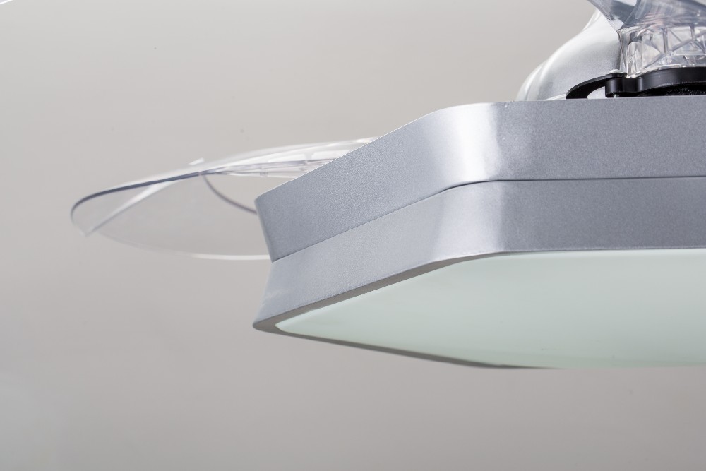 EMC Fast Speed 42" Dimmable Retractable Ceiling Fan Light With Collapsible Blades