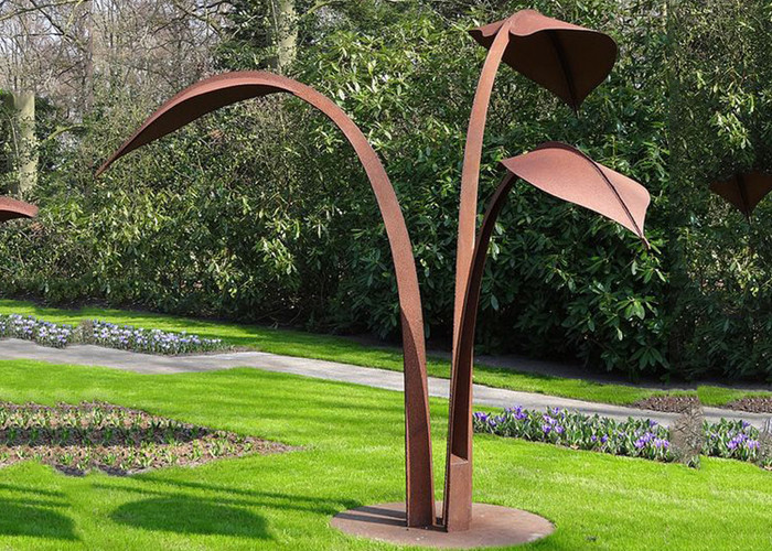 Urban Landscape Rusty Garden Sculptures Outdoor Metal Dragon Tree Sculpture