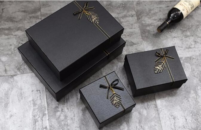 custom luxury matte black flip top box cardboard paper gift box with ribbon blister for red wine packaging box bagease