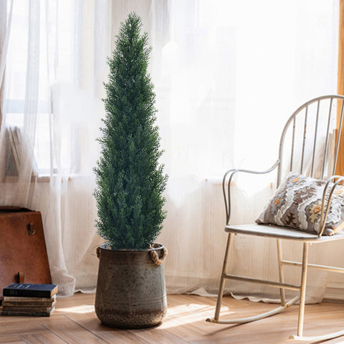 120-200cm Custom Size Artificial Cypress Evergreen In All Seasons Potted Floor Plants