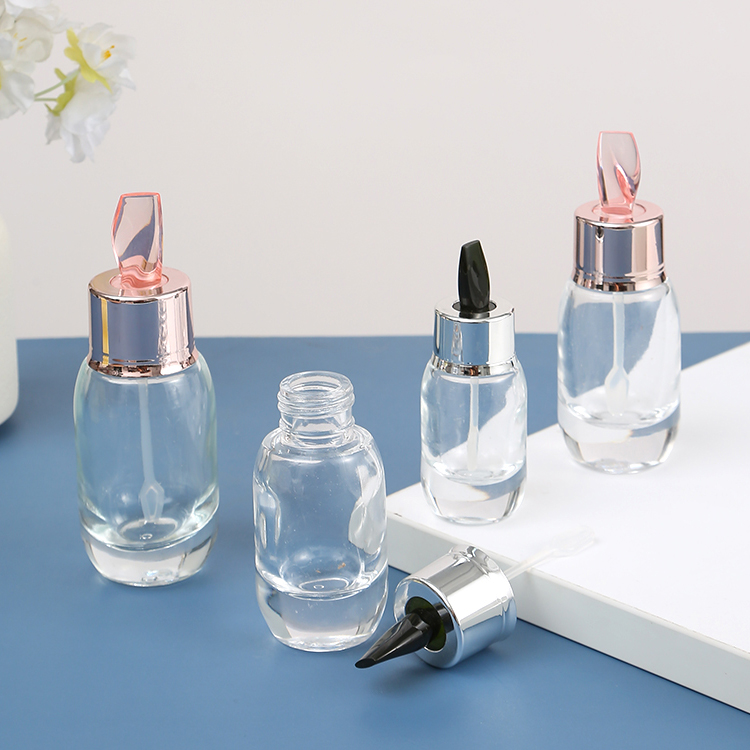 Skin Care Serum Cream Bottles 15ml 30ml 50ml Clear Green Glass Designs with Stirring Stick Customizable