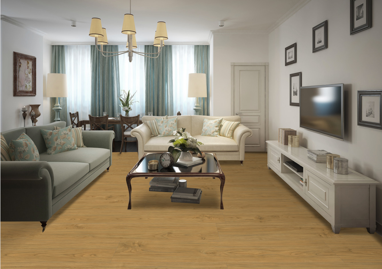 Seamless SPC Vinyl Click Biodegradable Antibacterial Alder Retro Style Burlywood Wood Grain GKBM JR-W18051