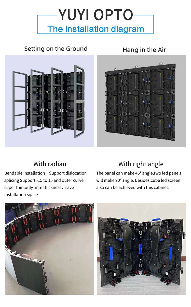 500*1000mm Indoor LED Video Wall P2.9 Commercial LED Display Screen Rental