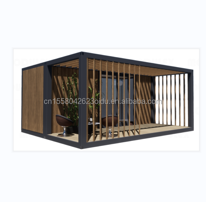 20ft Luxury Prefab Wooden House with Kitchen Bathroom and Outdoor BBQ Flat Pack Simple Installation Materials
