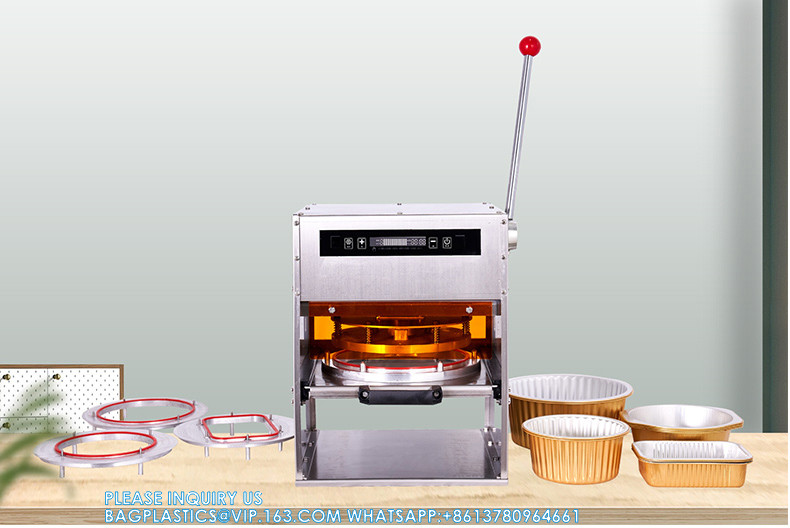 Manual Electrical Round and square Meal Food Box Food Snack Container Sealing Machine Aluminum Foil Sealer