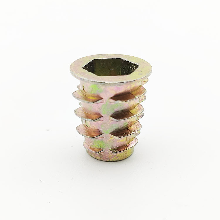 1/4 5/16 3/8 Zinc Alloy Furniture Wood Nuts Hex Socket Threaded Inserts Nuts