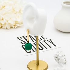 China Stainless Steel Fashion Jewelry Earrings Green ball Clip On Stud Earrings on sale