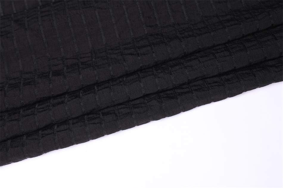 Stripe Style 90gsm Polyester Chiffon Fabric Black 75Dx75D