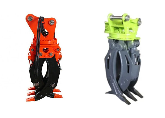 6-8T Excavator Attachments Hydraulic Grapple For Grabbing Log Stone