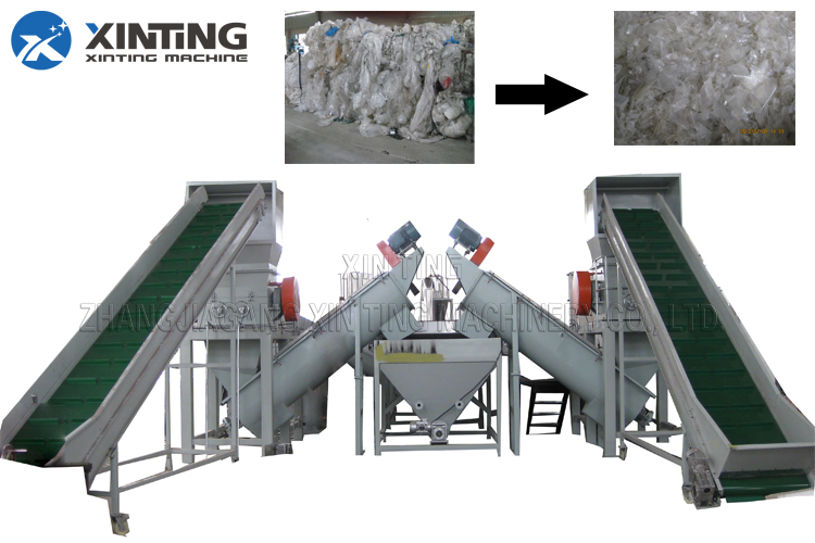 3000kg / Hr Woven Bag Film HDPE Recycling Machine Crushing Washing Line