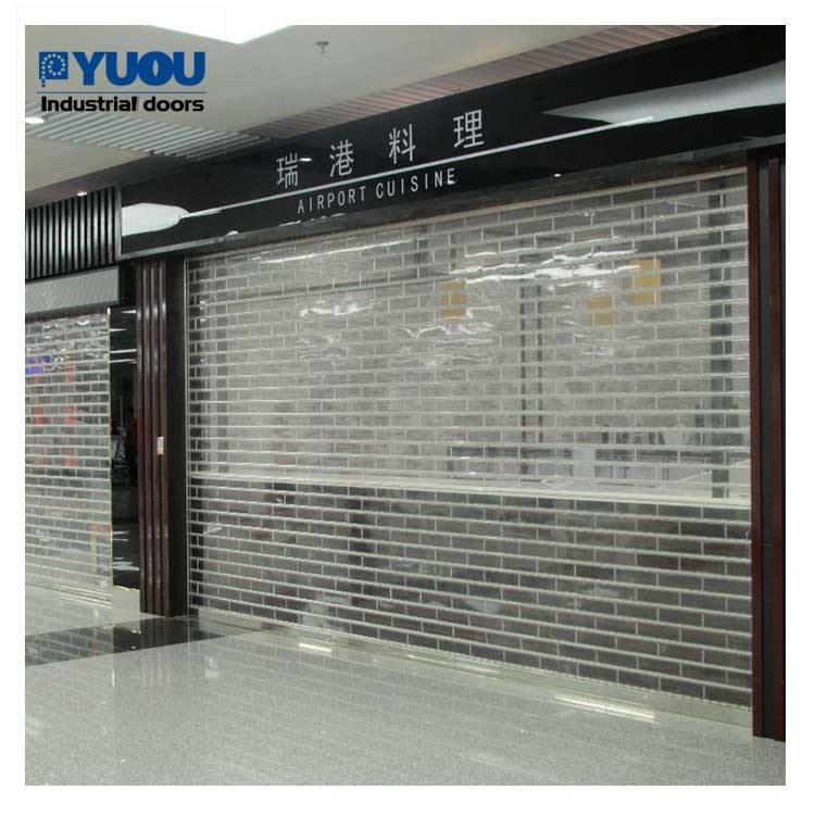 Modern Clear Shutter Polycarbonate Roller Door Finished 6m Height Stainless Steel