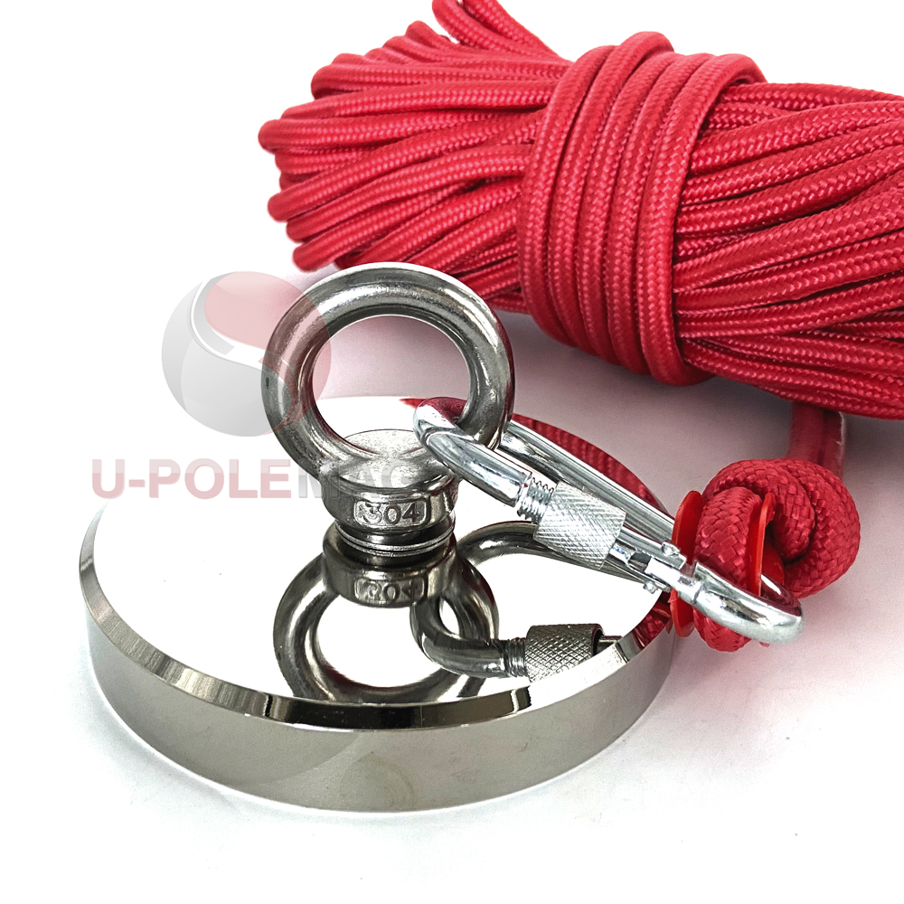 880 LBS Pull Force Neodymium Fishing Magnet Bundle M12 Screw Size ±0.1mm Tolerance