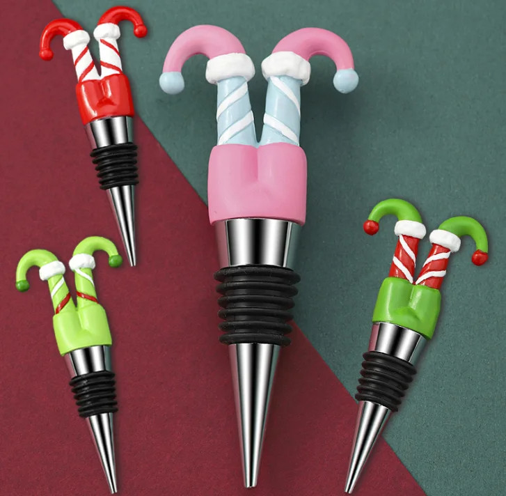 Christmas Birthday Promotional Gift Wine Stopper Party Gold Silver Wine Bottle Stopper