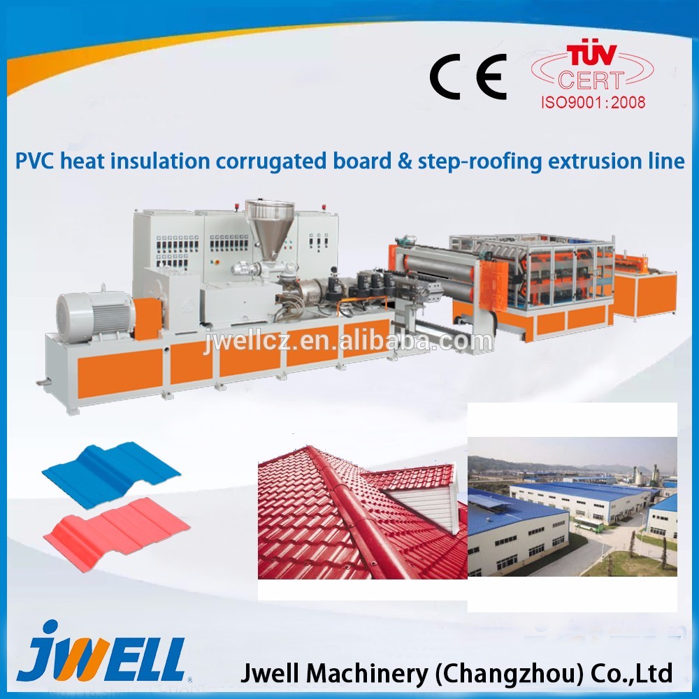 Jwell PVC Heat Insulation corrugated board & step-roofing extrusion line