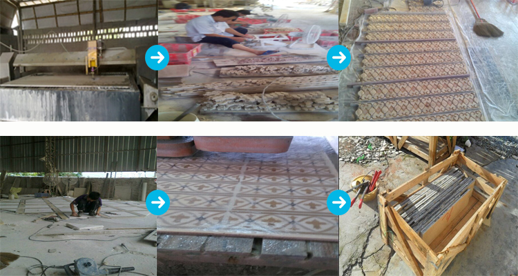 Mixed Color Round Mosaic Medallion Floor Patterns For Hotel / Residential
