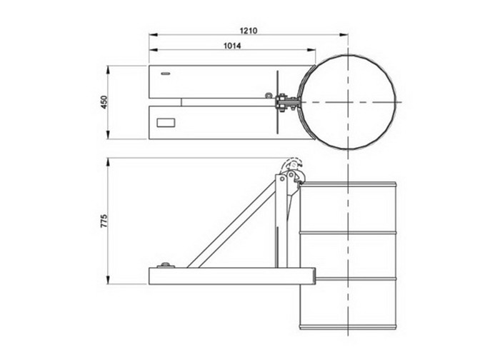 Forklift Drum Lifter Forklift Spare Parts Mechanical With Large Clamping Force