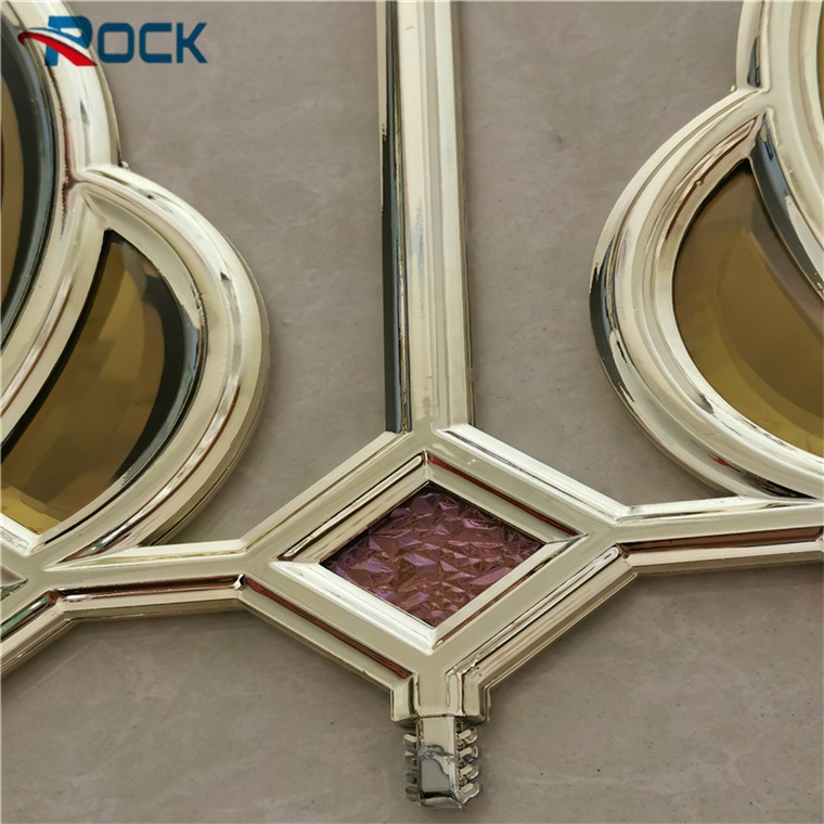Golden Mirror Glass Windows Georgian Bar Flower Electroplate