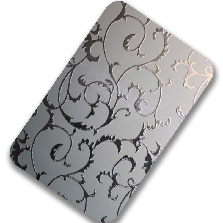 3d Etched Finish Stainless Steel Decorative Sheet 8K Mirror Golden For Wall Cladding