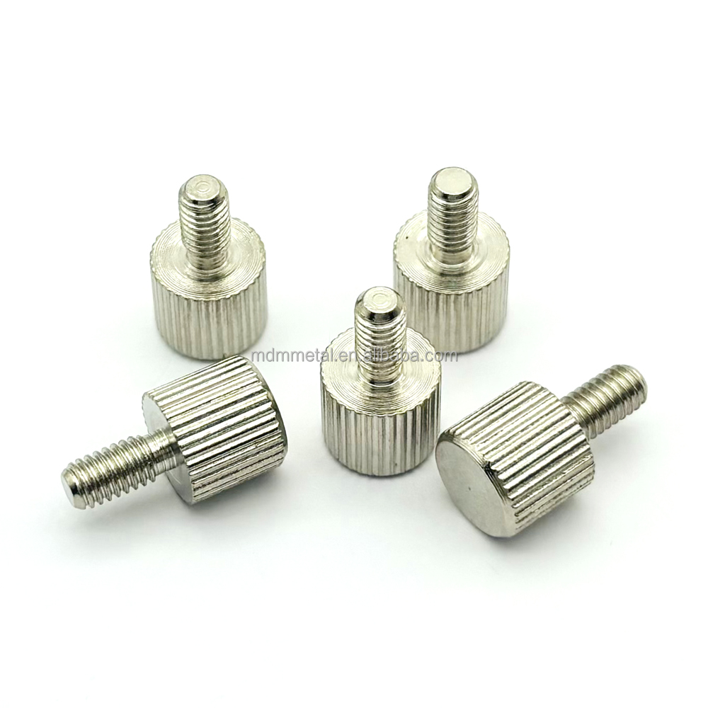 CNC Turning Milling Stainless Steel Anodized Aluminum Flat Head Knurled Thumb Screws