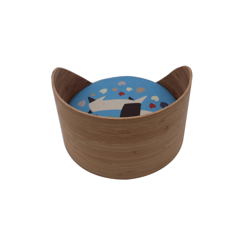Unbreakable Mattress Bamboo Calming Dog Bed Round 28x28x15cm