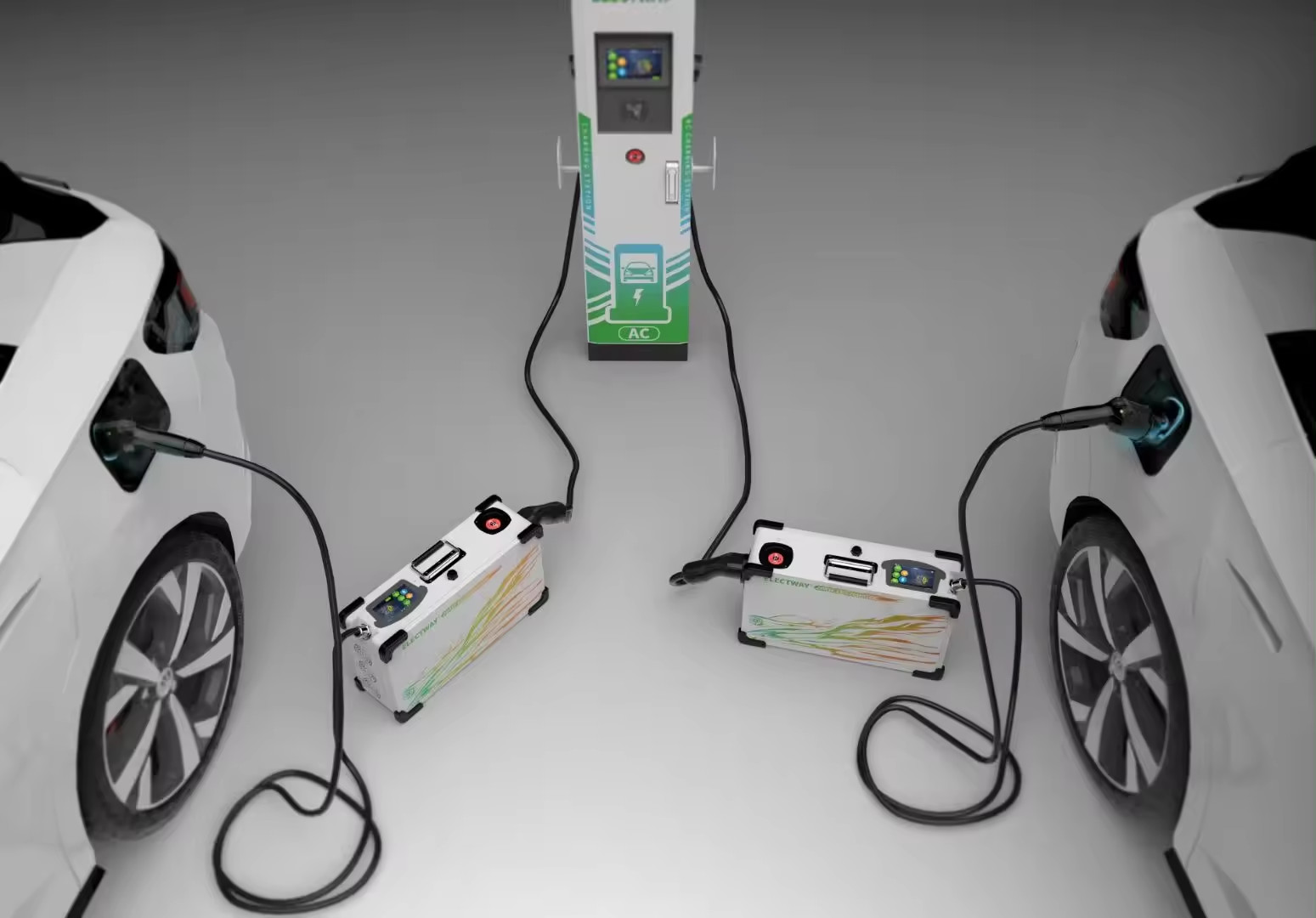 380V 3 Phase Input Portable DC Fast Charger 15KW / 20KW Mobile EV Charging Station