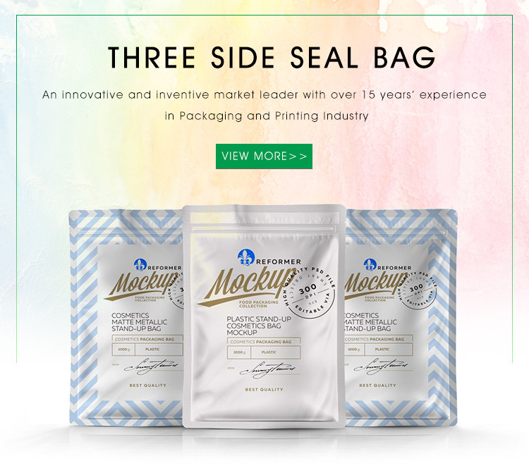 Reclosable Three Side Seal Pouch 8*8cm Packaging Zipper Bags For Dry Fruits
