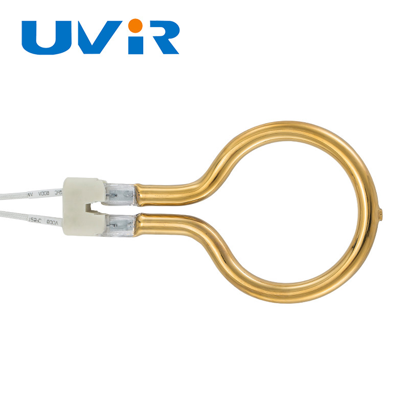 Ring Shape Tube Quartz Infrared Heating Lamp , Gold Coating Heater Lamp 100-7600W
