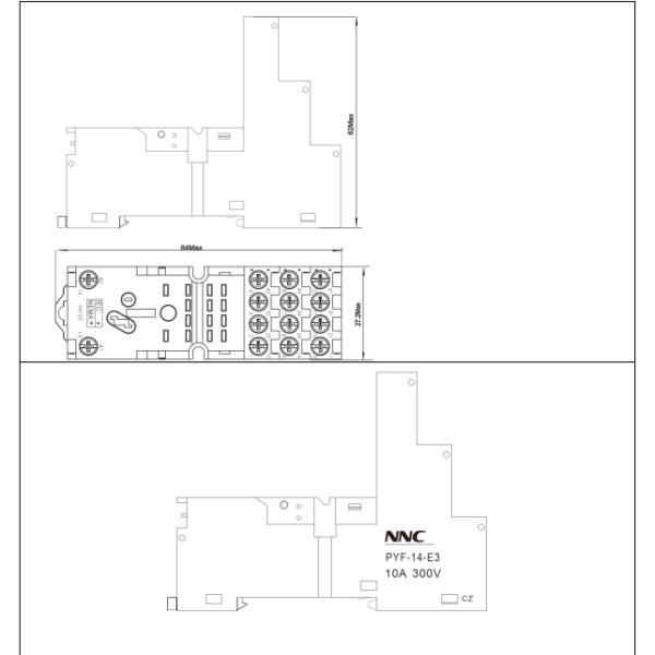 NNC Relay Socket PYF14A-E3 Series applied for HHC68B/MY4/JQX-18F/HH54P Relay