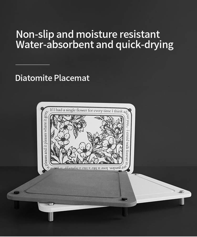 White/Grey/Custom Color Absorbent Diatom Stone Mat for Bath and Kitchen Fast Drying
