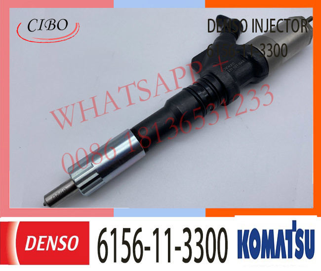 Diesel Fuel Injector 6156-11-3300 095000-1211 For Denso Komatsu Excavator PC400-7