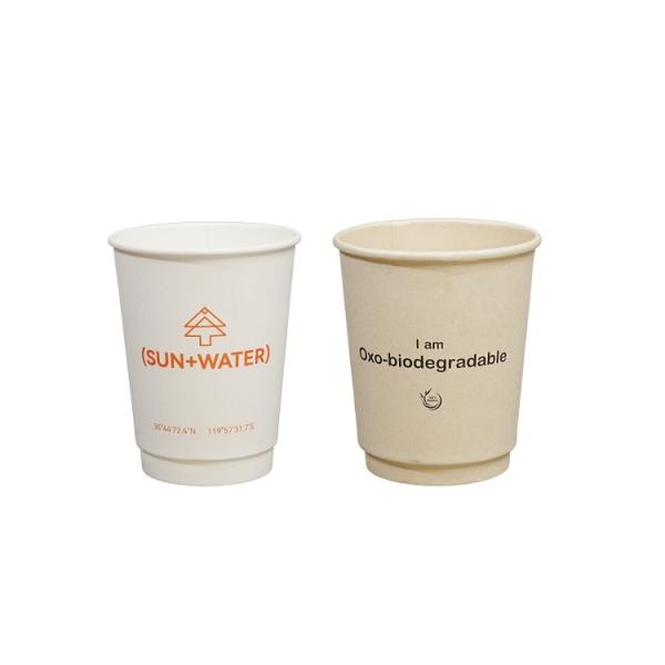 Wholesale custom printing logo disposable double-layer coffee hot drink paper cup with lid