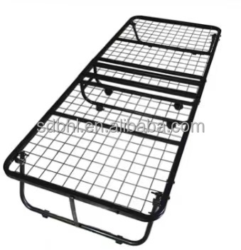 Hotel Single Bed Mattress Metal Foundation Folding Bed Frame with Space-Saving Design