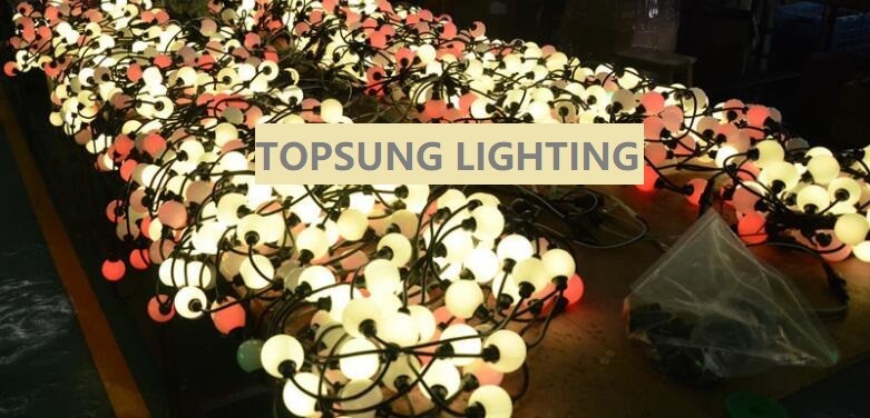 3m reel 24V ucs1903 addressable rgb 3d curtain pixel light 50mm Led Ball dmx globe bulbs strings