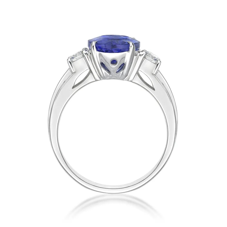 925 Sterling Silver Wholesale Tanzanite Ring Oval Cut Blue Stone Tanzanite Wedding Engagement Ring