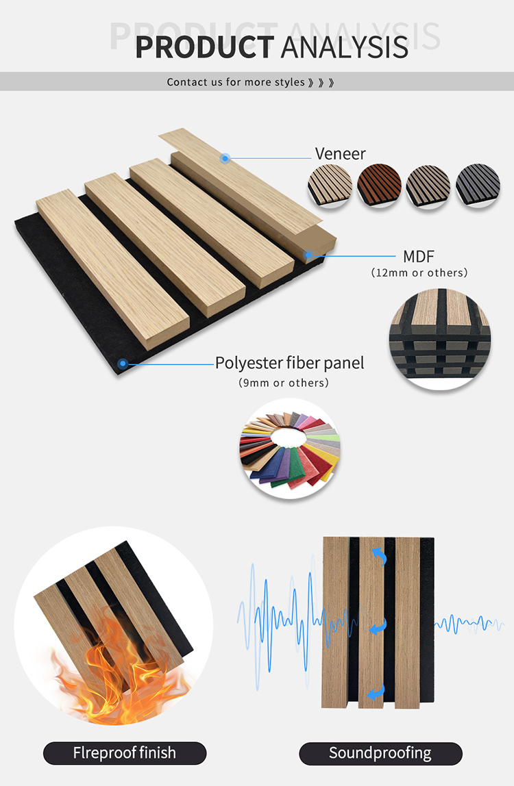 Europe hot sale Noise Reducing 600*2400mm akupanel salt wood acoustic panel for living room