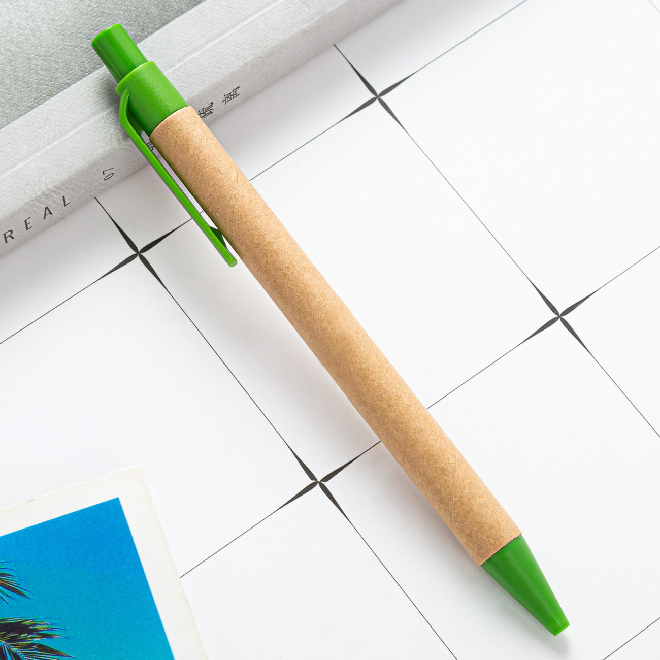 Black Ink Ballpoint Pen with Custom Logo Made from Eco-Friendly Bamboo