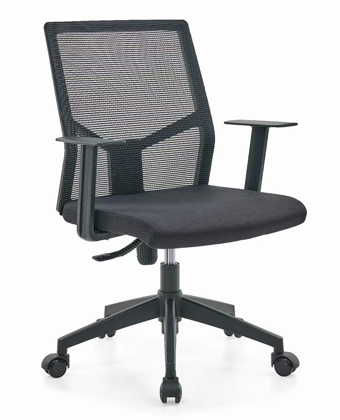 Adjustable Height Ergonomic Office Chair with Breathable Mesh and Rotating Wheels