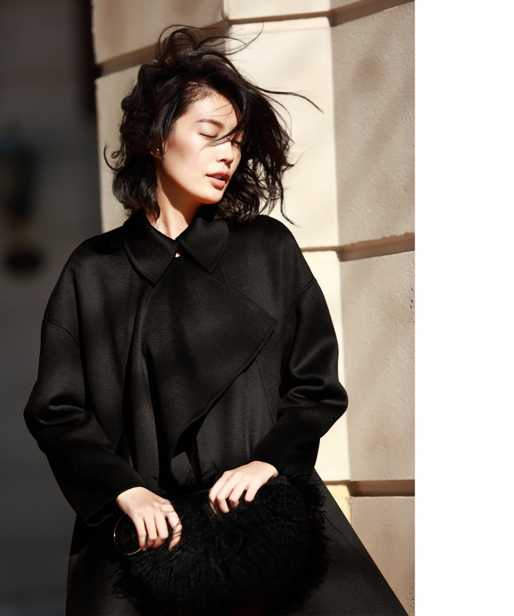 Handmade Cashmere Womens Wool Winter Coats Casual Long Camel Color