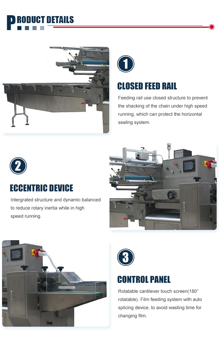 Commercial Biscuit Pouch Packing Machine , Horizontal Bar Rusk Small Sachet Packing Machine