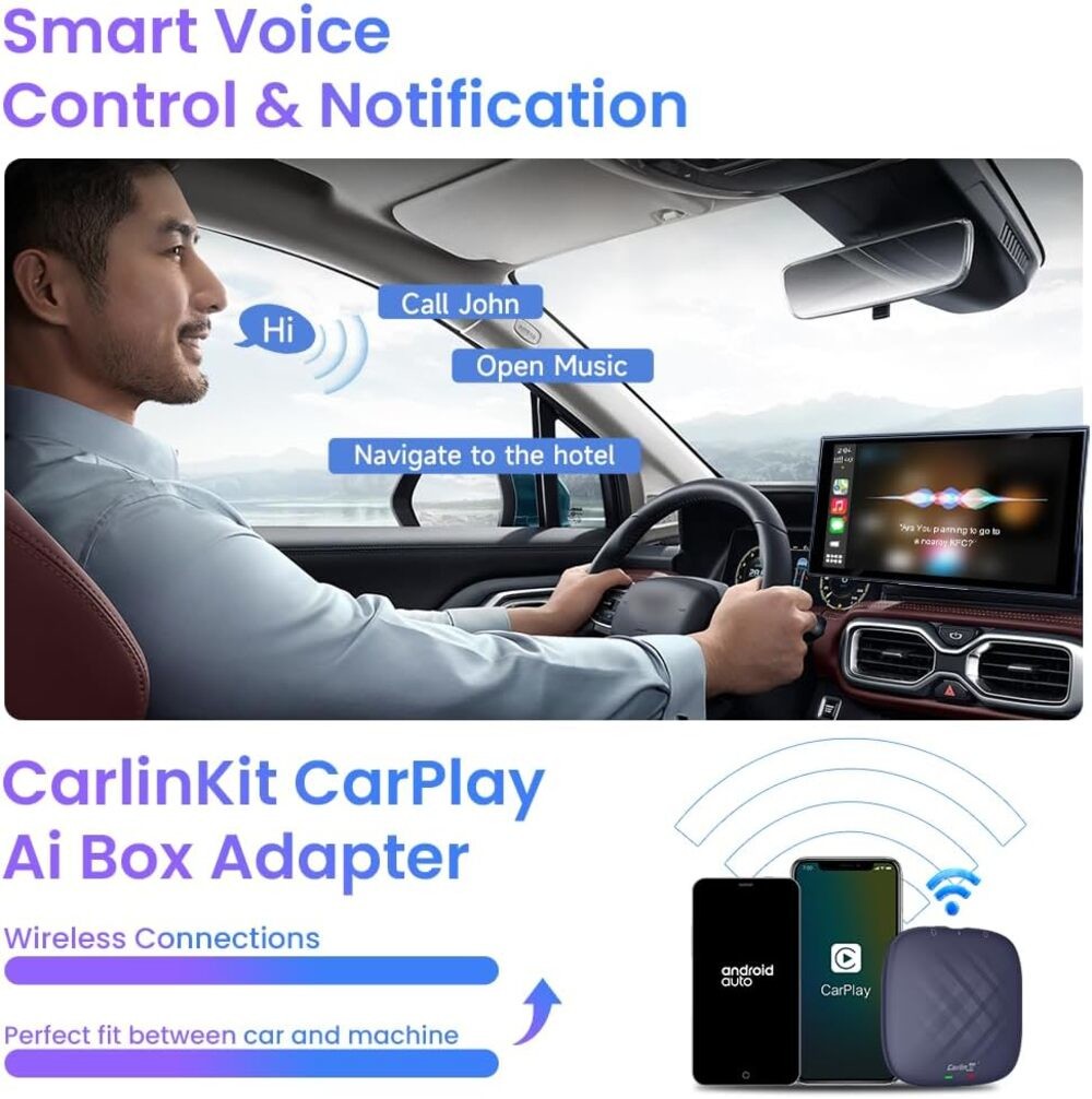 Seamless Wireless Adapter CarPlay Tbox Plus 8G + 128G Carplay Ai Box Android 13 System TV Box 1080p UK EU US