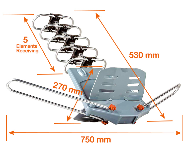 150 Mile Outdoor Yagi Antenna Motorized 360 Degree Rotation OTA Amplified