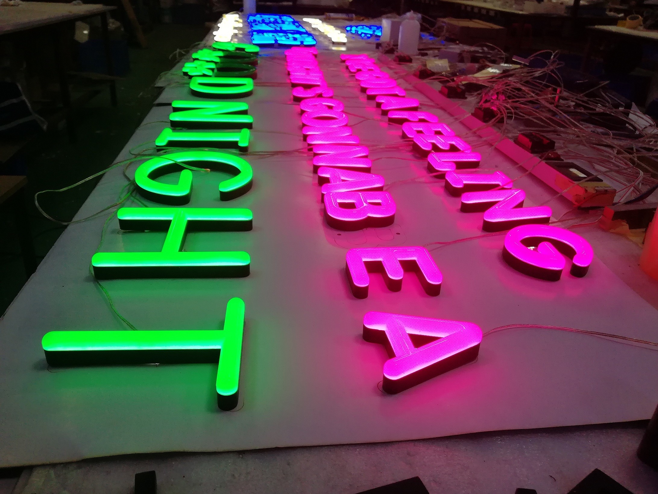 Advertising Plastic Neon Signs durable 24mm Depth For Events / Restaurant