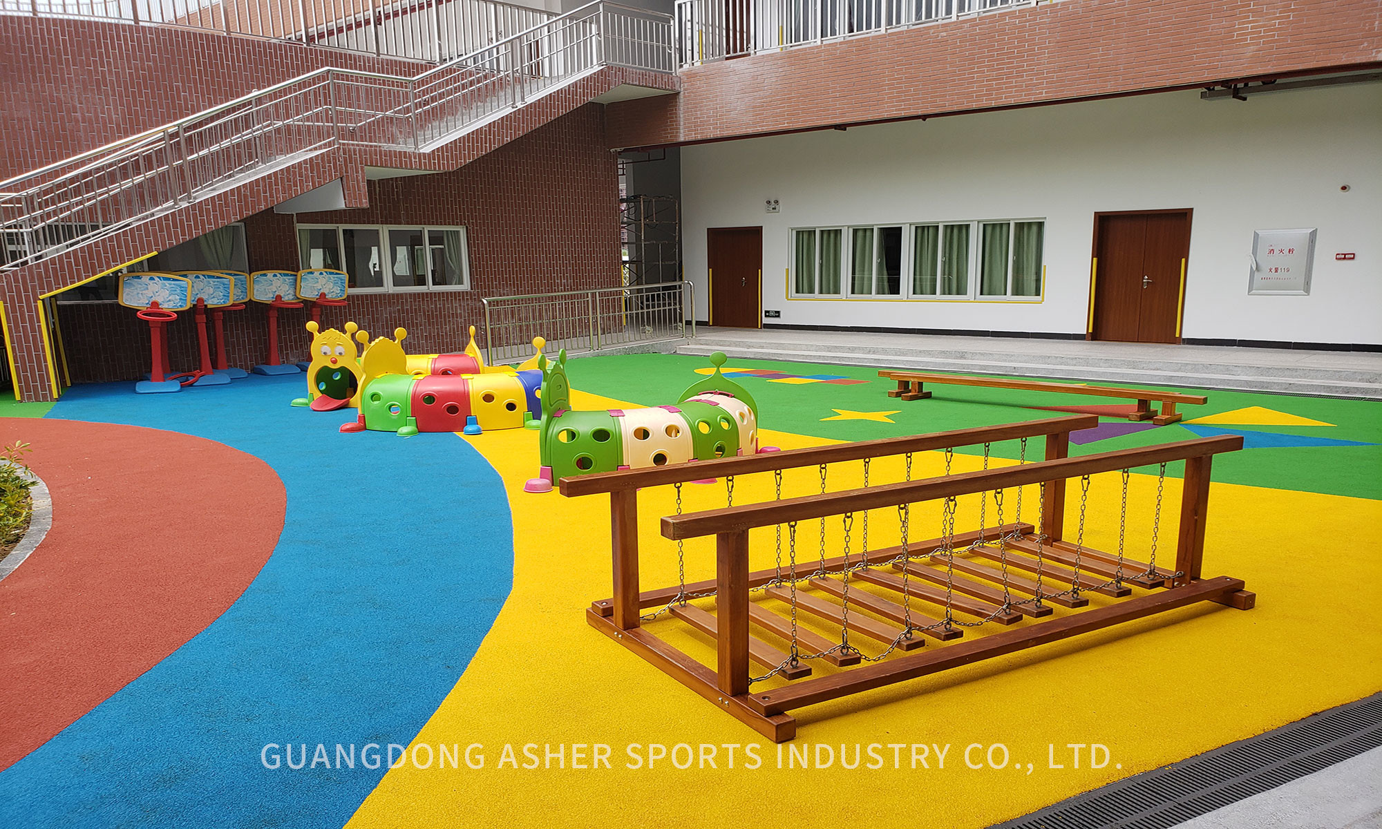 Moisture Proof Playground EPDM Flooring , Eco Rubber Flooring 15mm Thickness