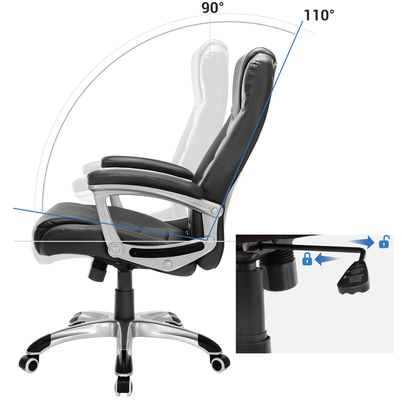 Swivel Ergonomic Leather Executive Chair ODM Ergonomic Executive Office Chair