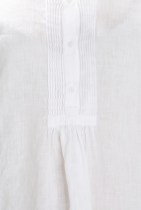 Simple White Pure Muslimah Linen Blouse Women Ladies
