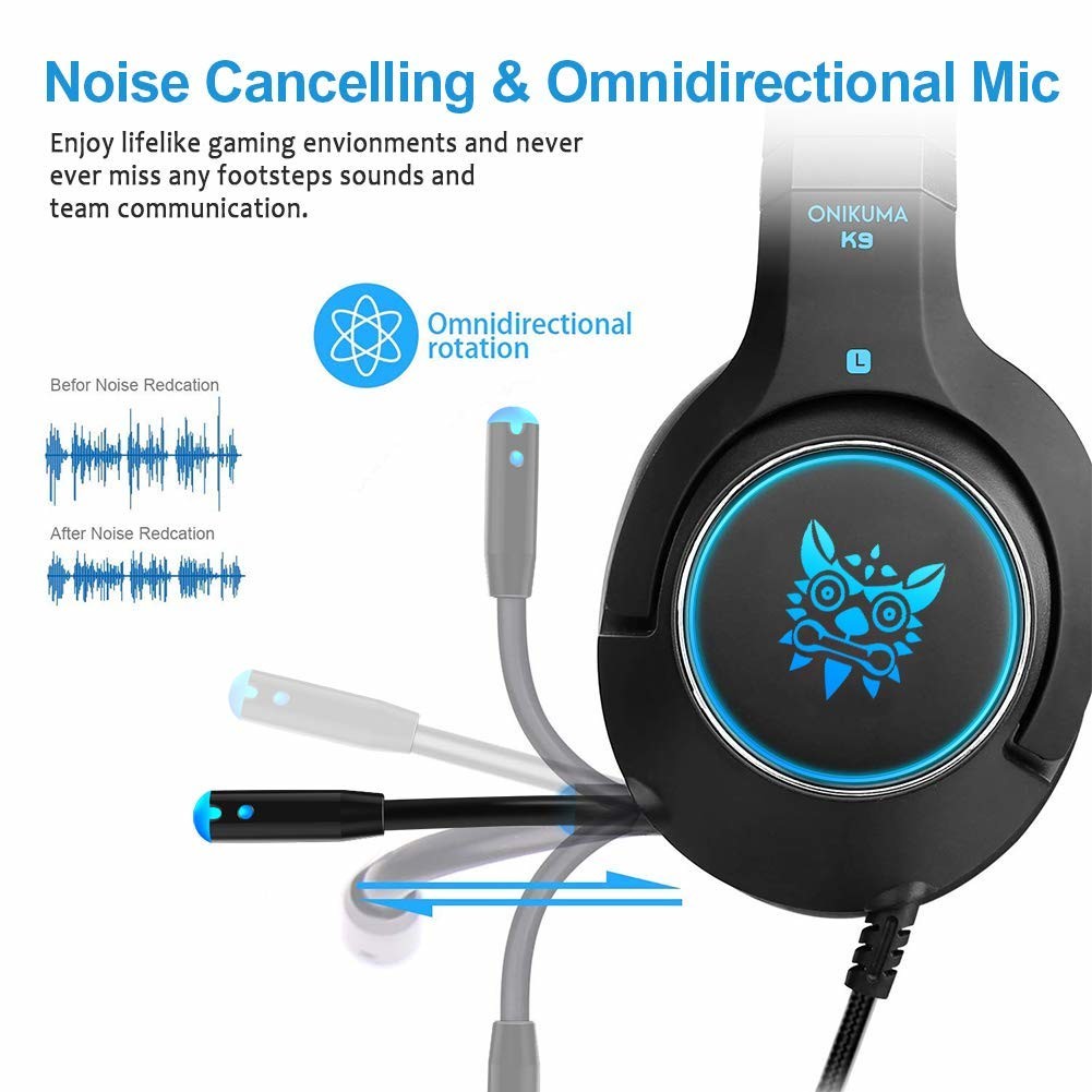 RGB Light 50mm 117dB Onikuma k9 Stereo Gaming Headset
