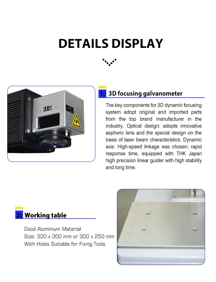 3D Fiber Laser Metal Engraving Marking Machine Desktop 50W On Electronics PP PE PVC