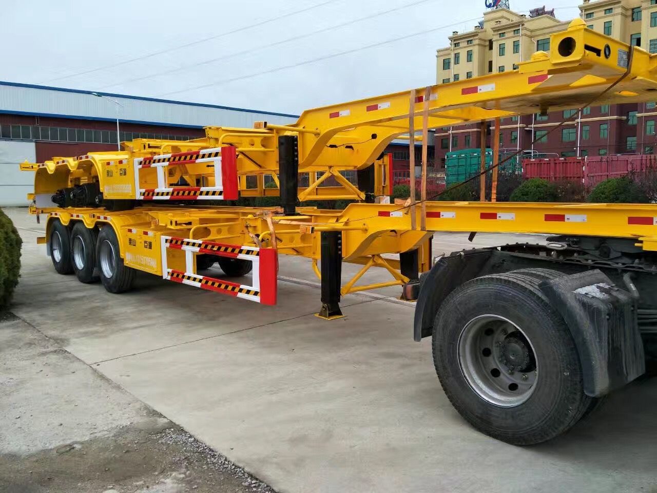 45ft Container Gooseneck Chassis Trailer Skeleton Truck Trailers with 28tons Landing Gear