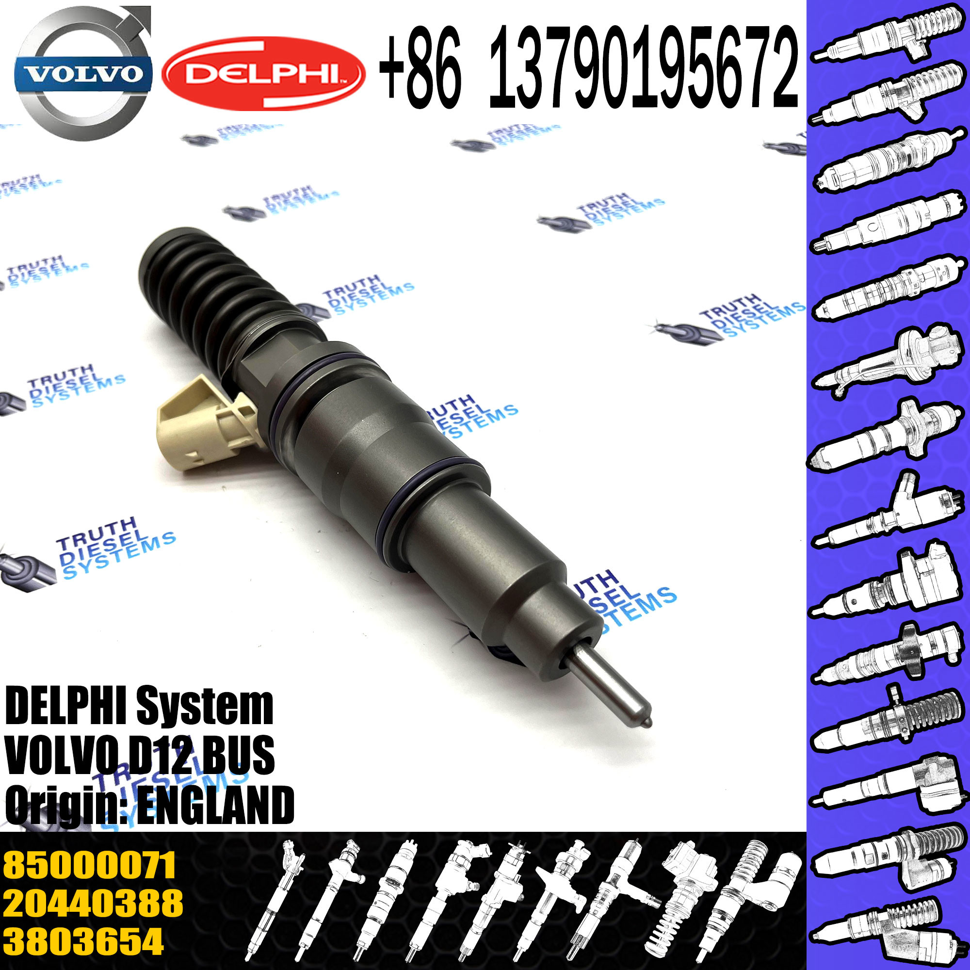 Fuel Injector 20363749 3803654 85000071 For Trucks FM9 FM12 FH12 NH12